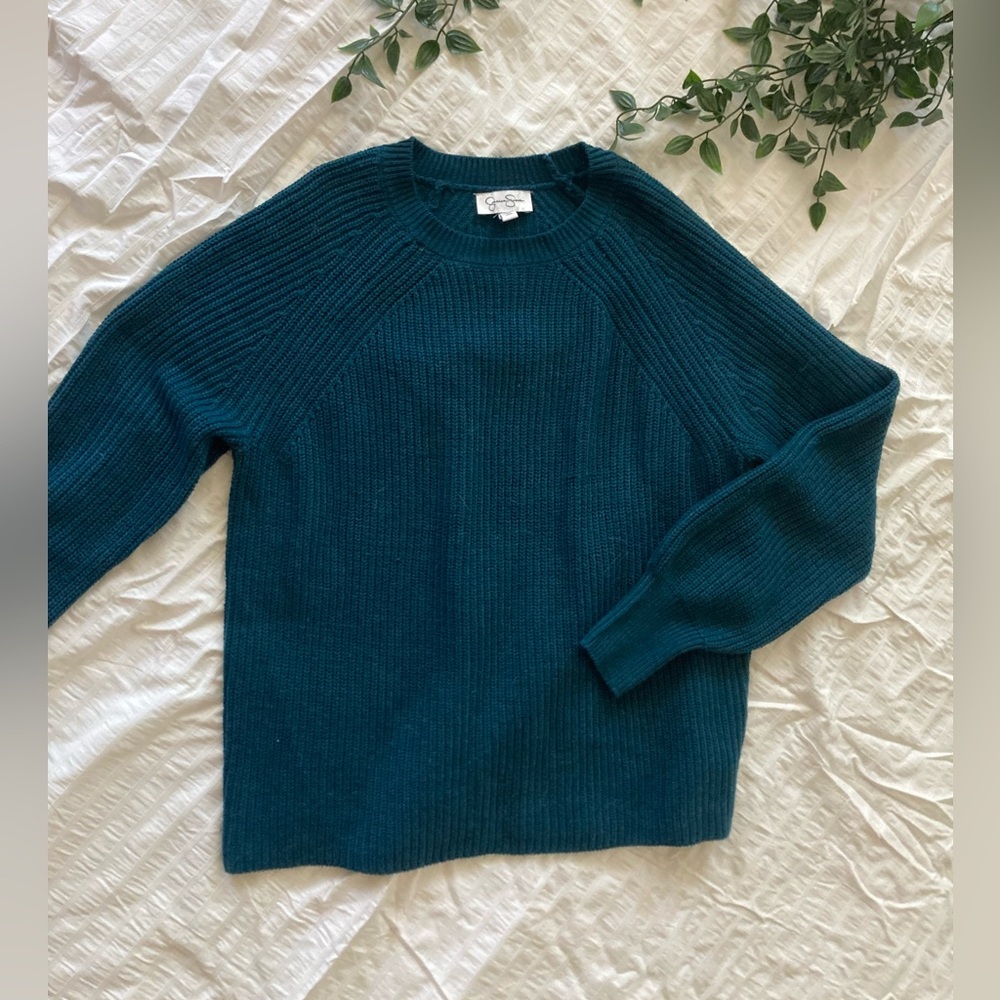 Jessica Simpson Loose Knit Teal Sweater